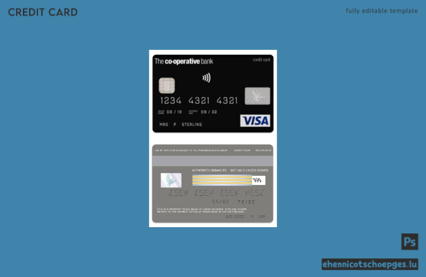 Vereinigtes Königreich: Beispielvorschau der Visa-Kreditkarte der Co-operative Bank